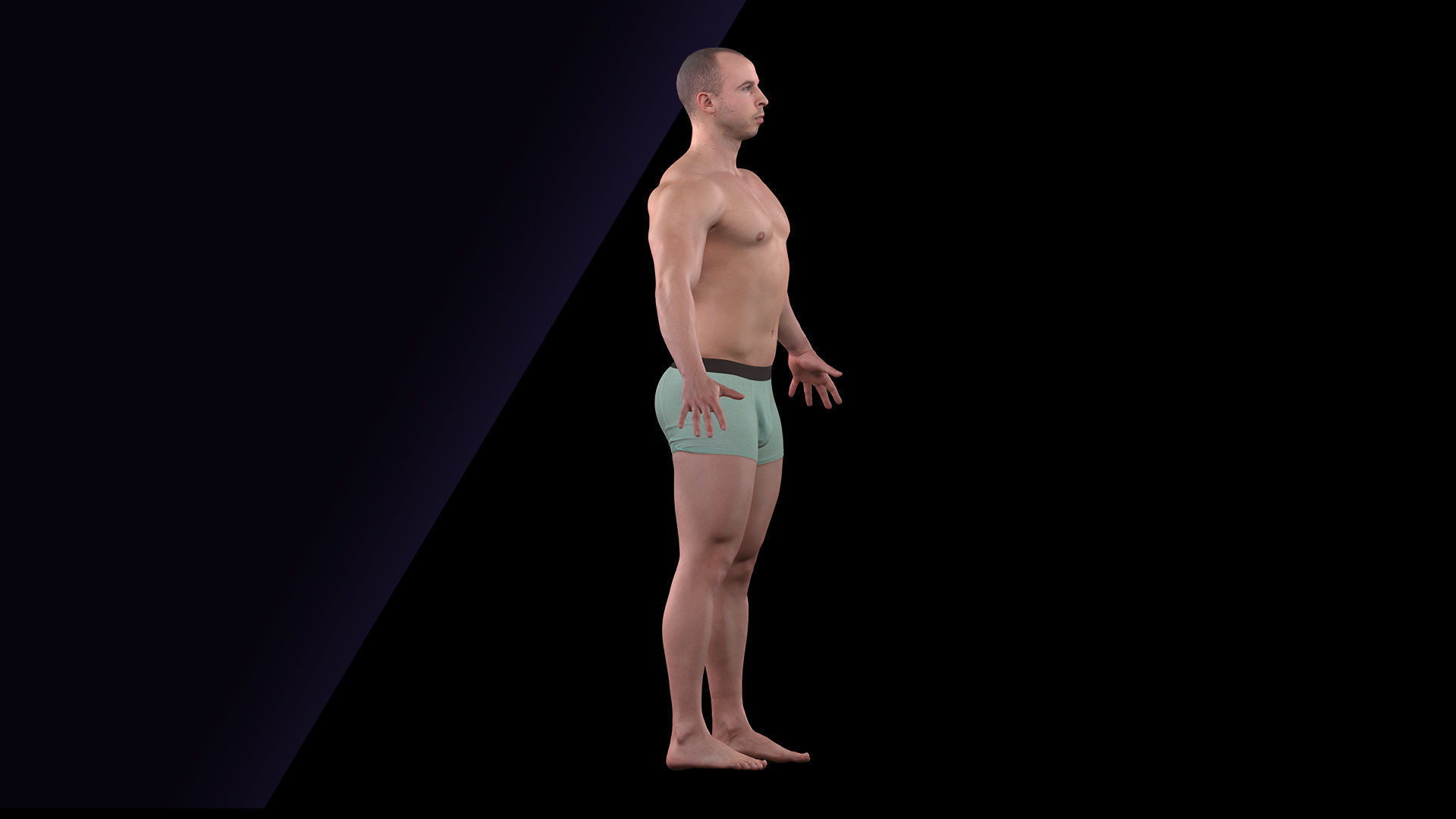Cleaned A Pose Scan Joel Underwear 3D model_2