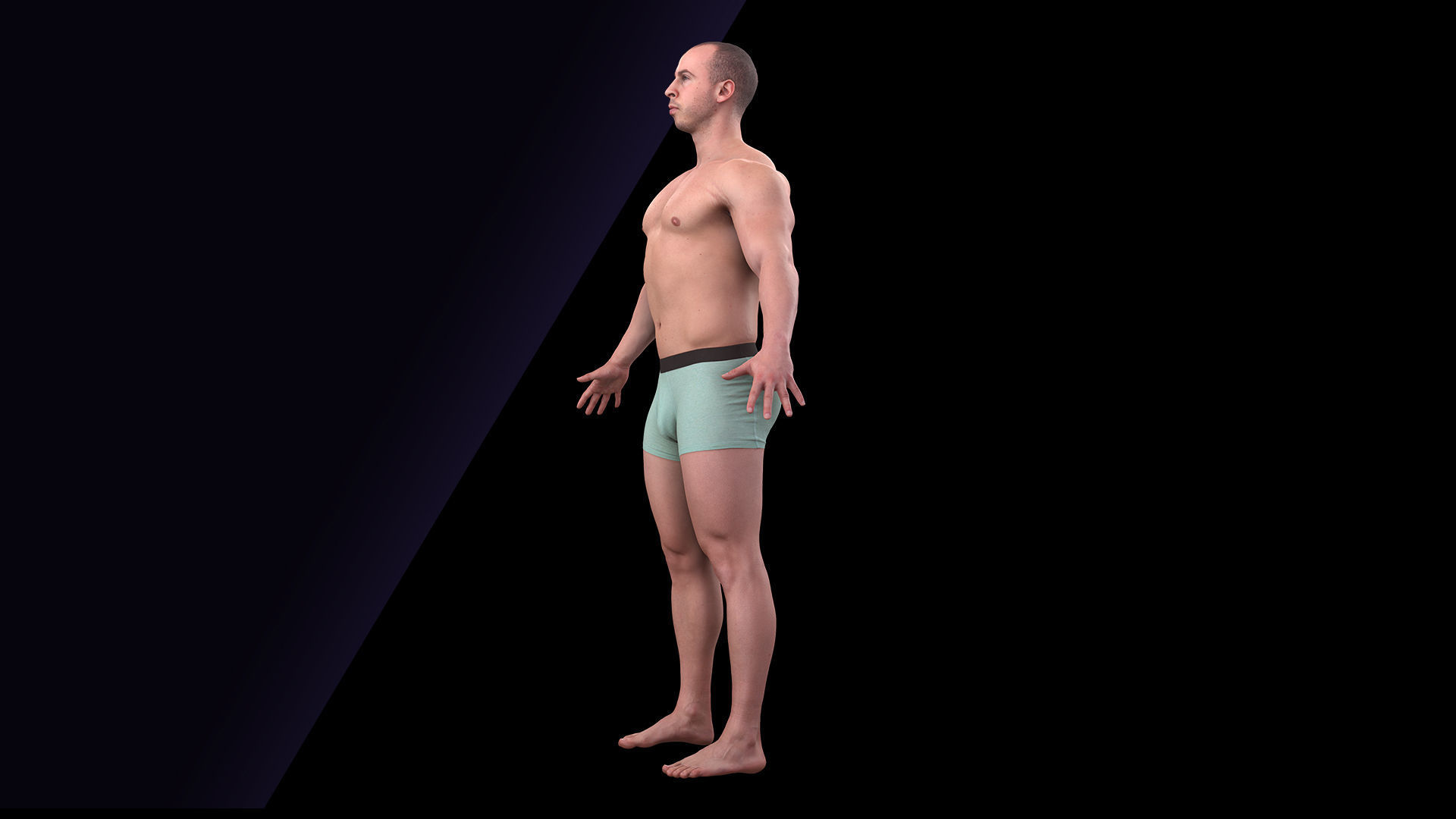 Cleaned A Pose Scan Joel Underwear 3D model_3