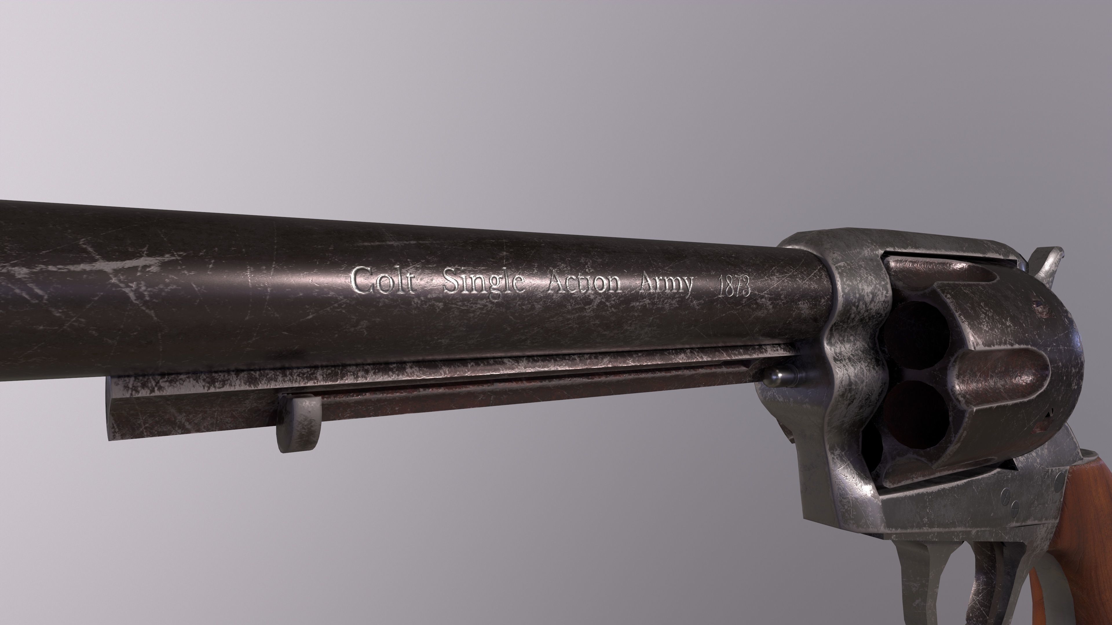 Colt Single Action Army Free low-poly 3D model_4