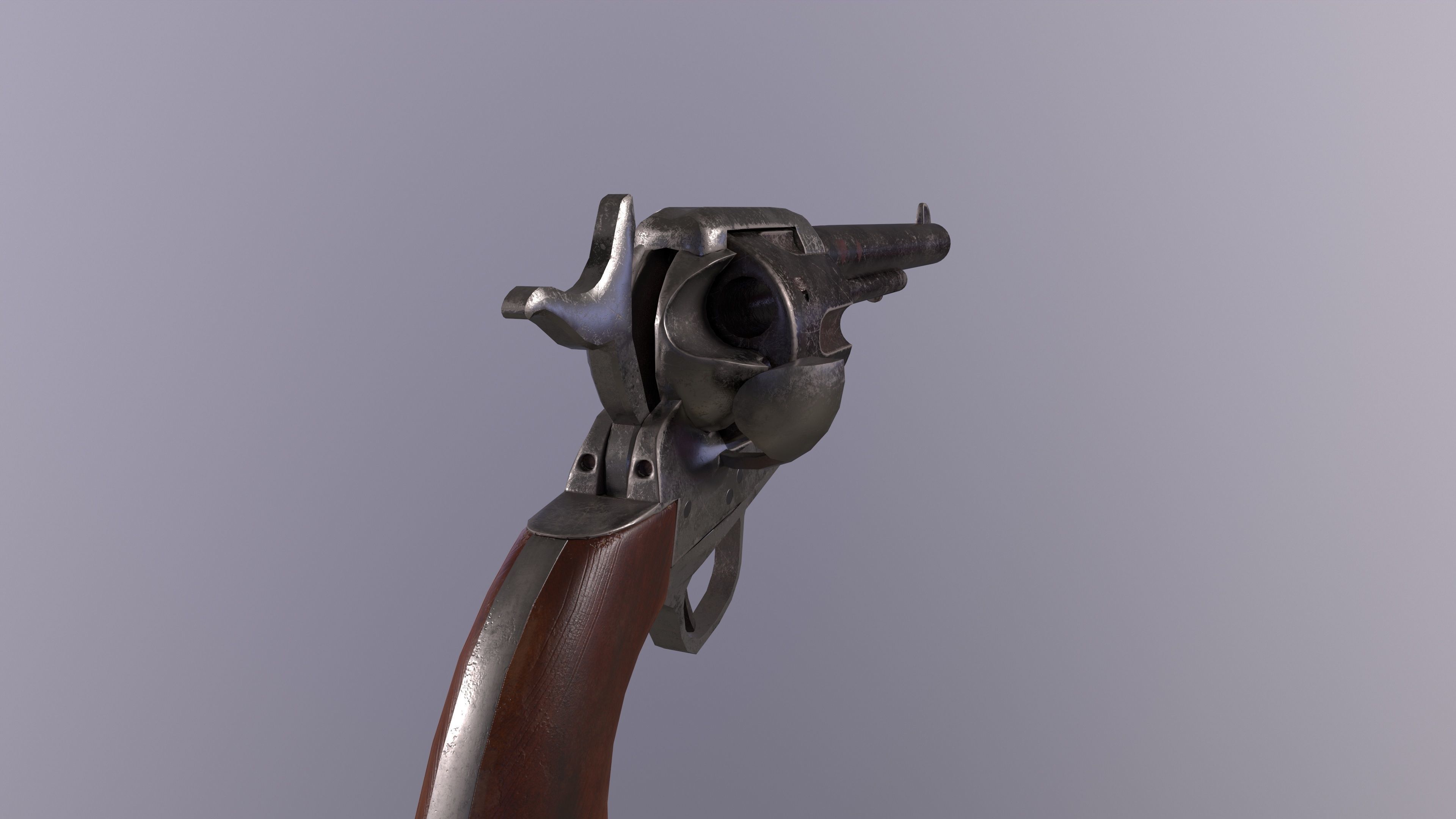 Colt Single Action Army Free low-poly 3D model_3