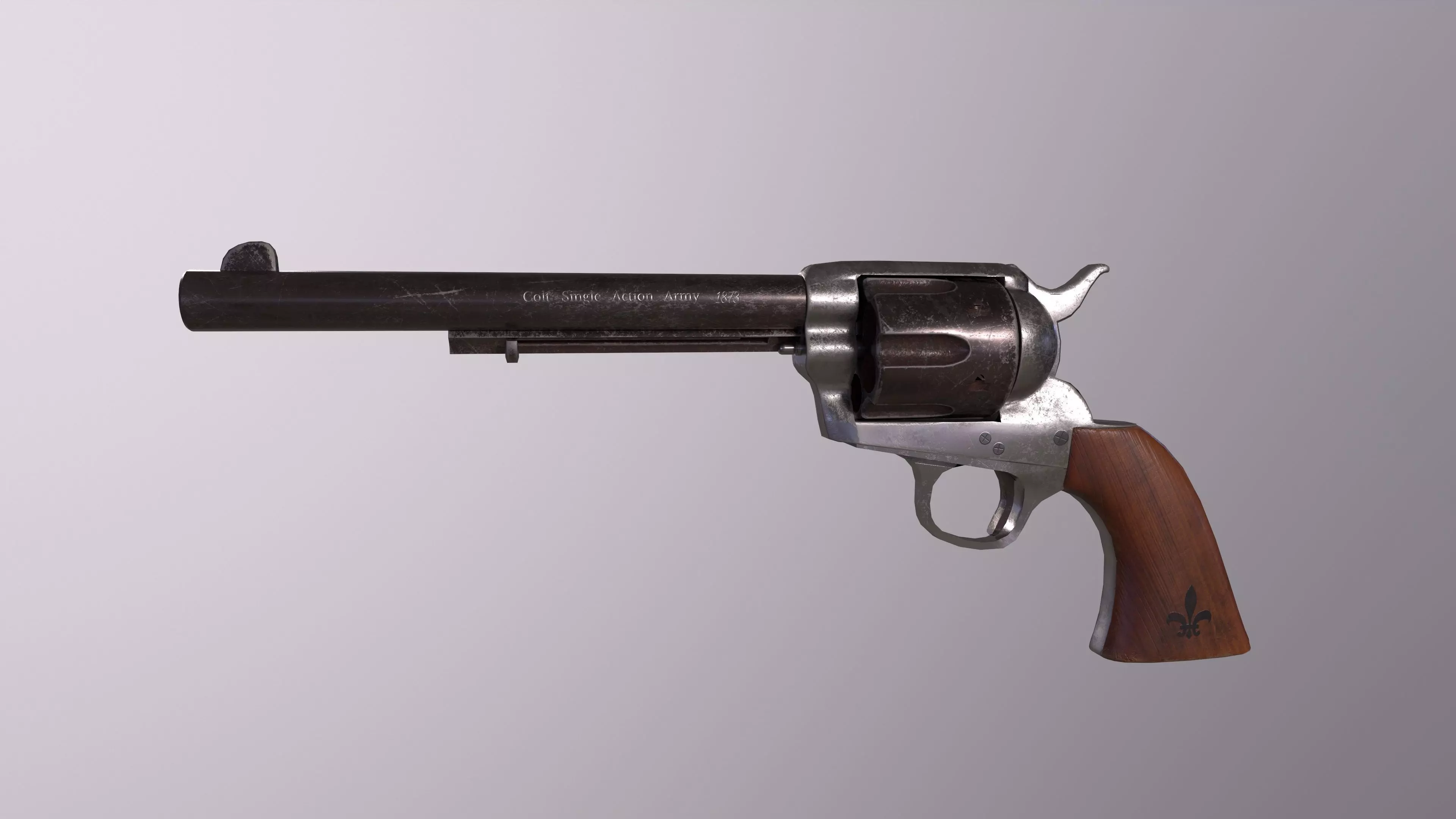 Colt Single Action Army Free low-poly 3D model_0