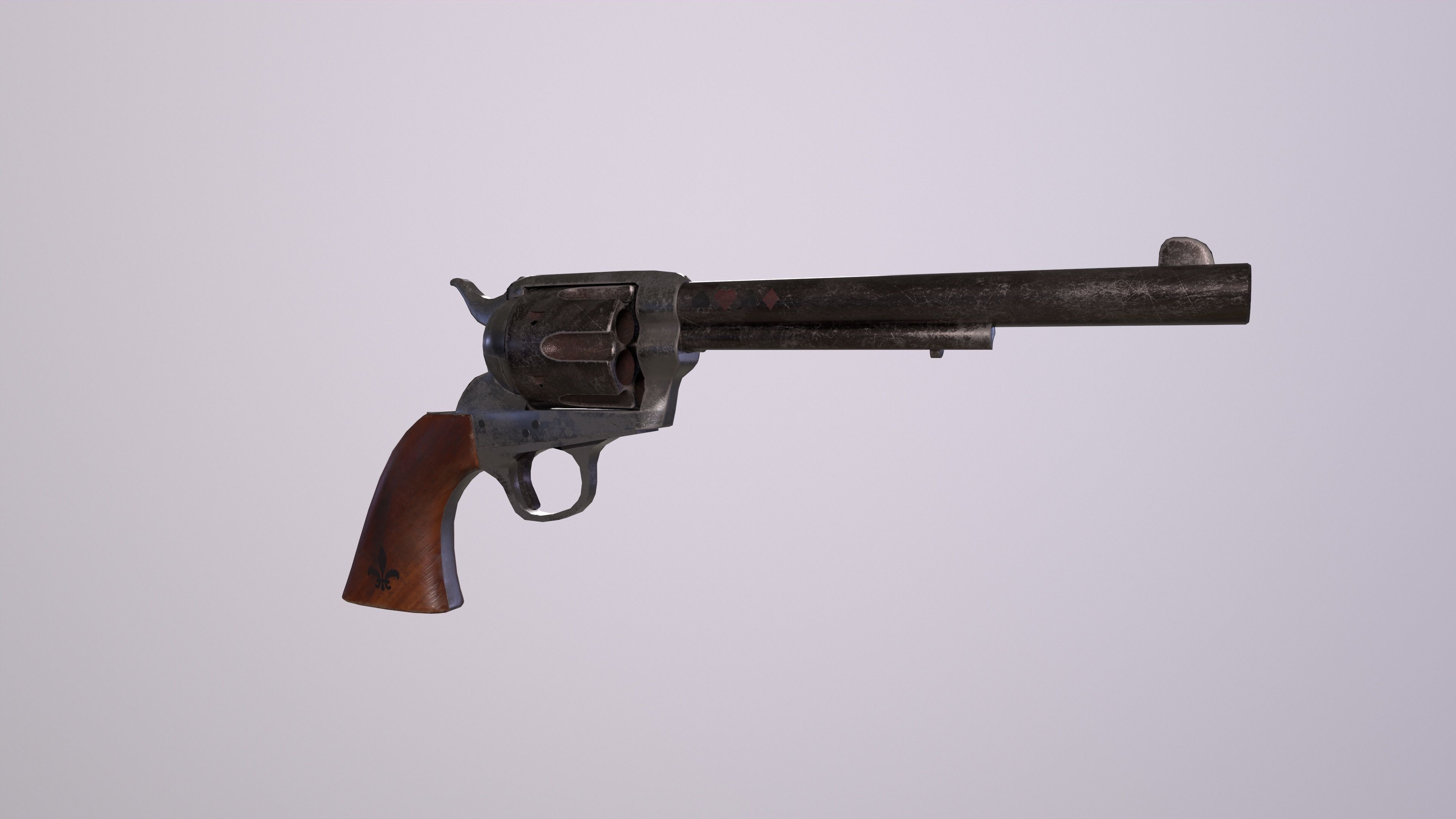 Colt Single Action Army Free low-poly 3D model_1