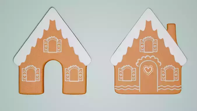 Gingerbread house in shape of triangle