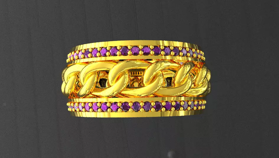 Cuban link chain rings 3D print model