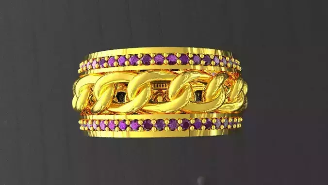 Cuban link chain rings