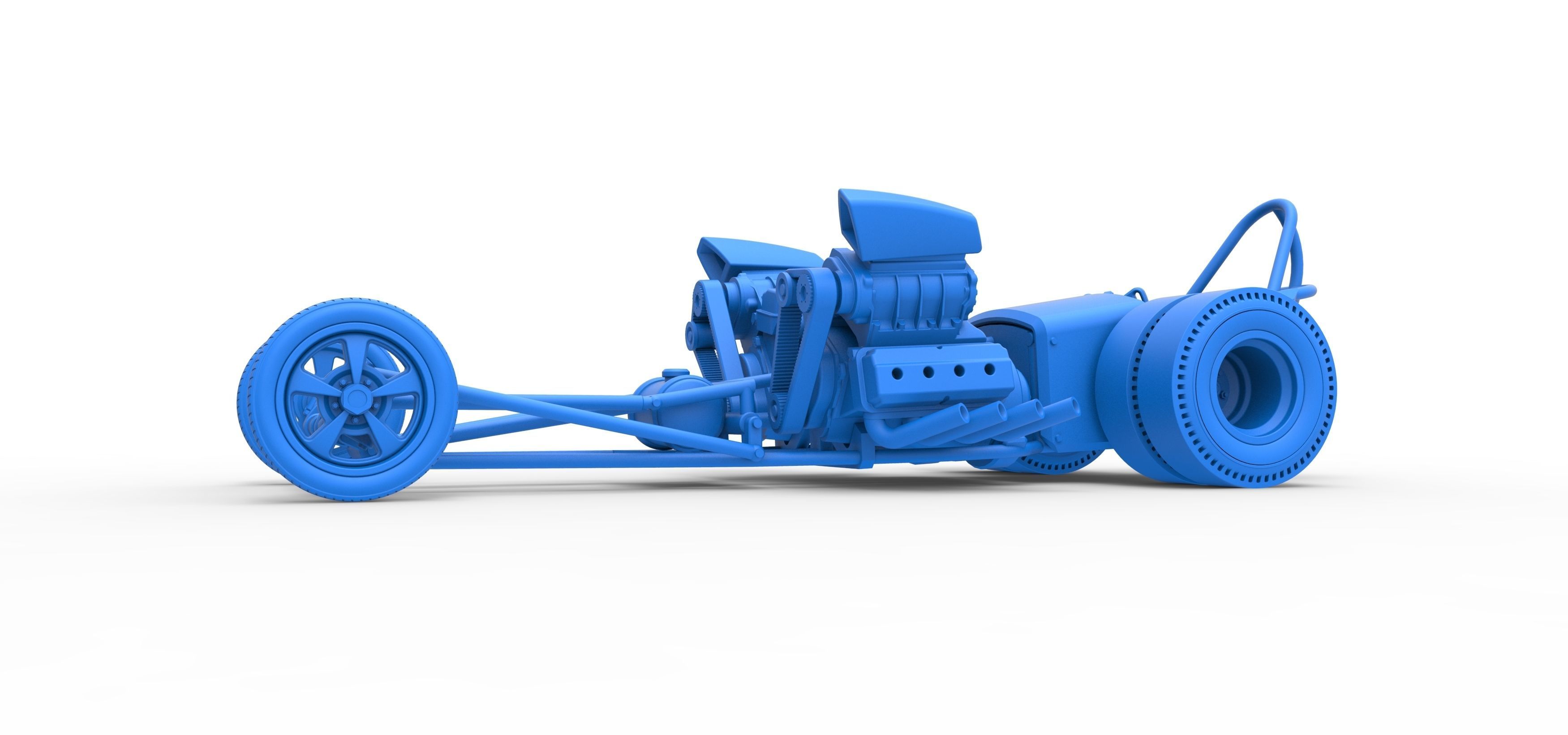 Front engine old school dragster with 2 V8 Scale 1 to 25 3D print model_16