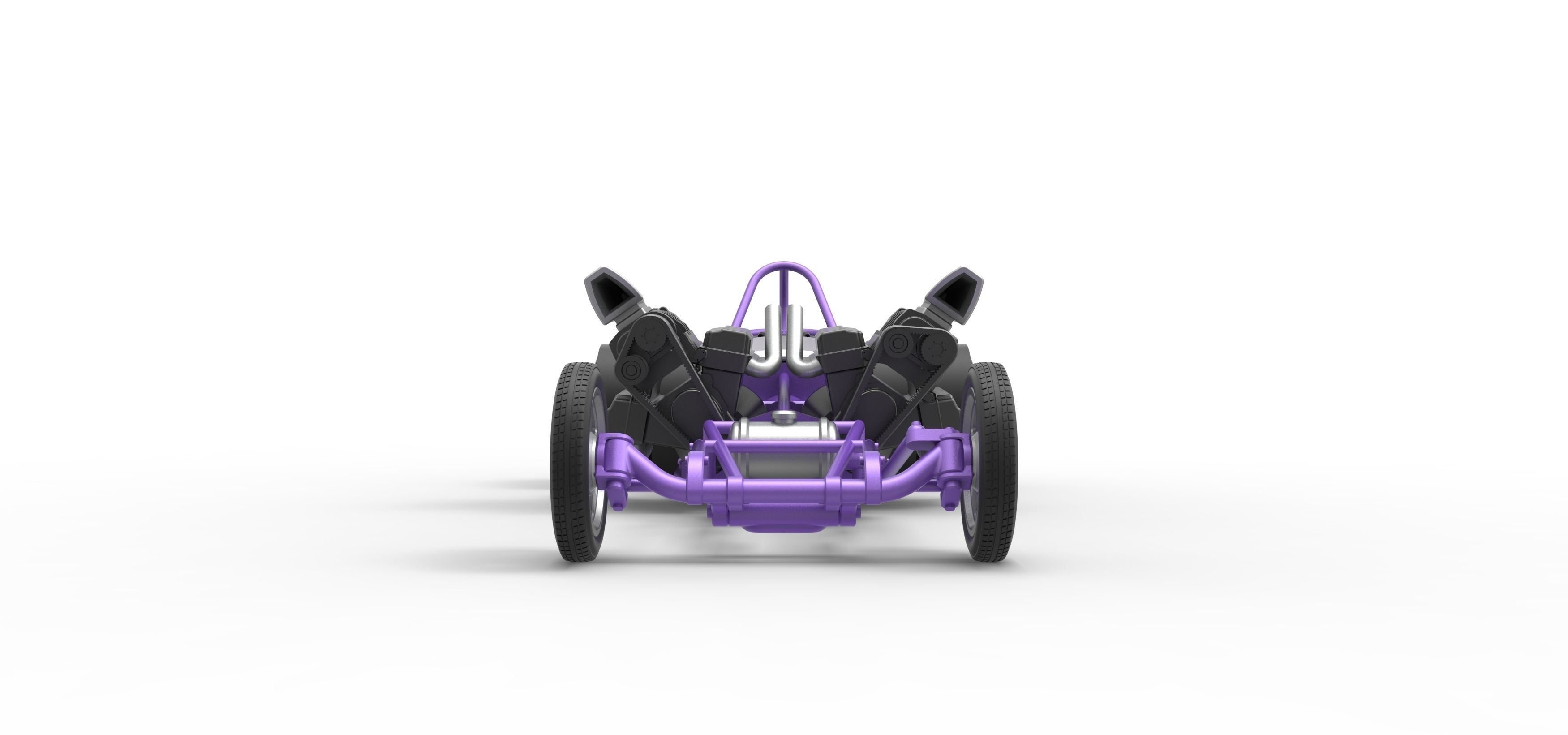 Front engine old school dragster with 2 V8 Scale 1 to 25 3D print model_7