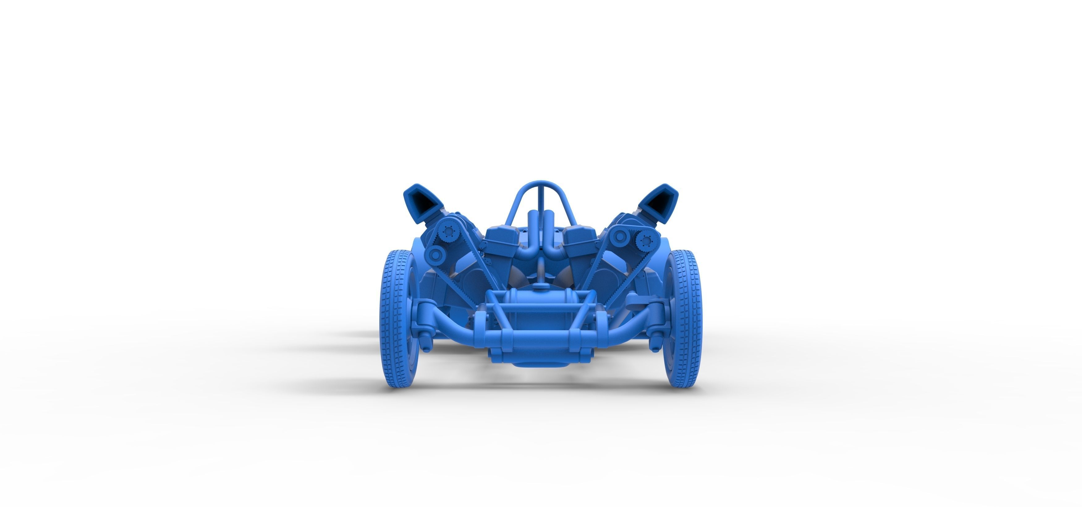 Front engine old school dragster with 2 V8 Scale 1 to 25 3D print model_21