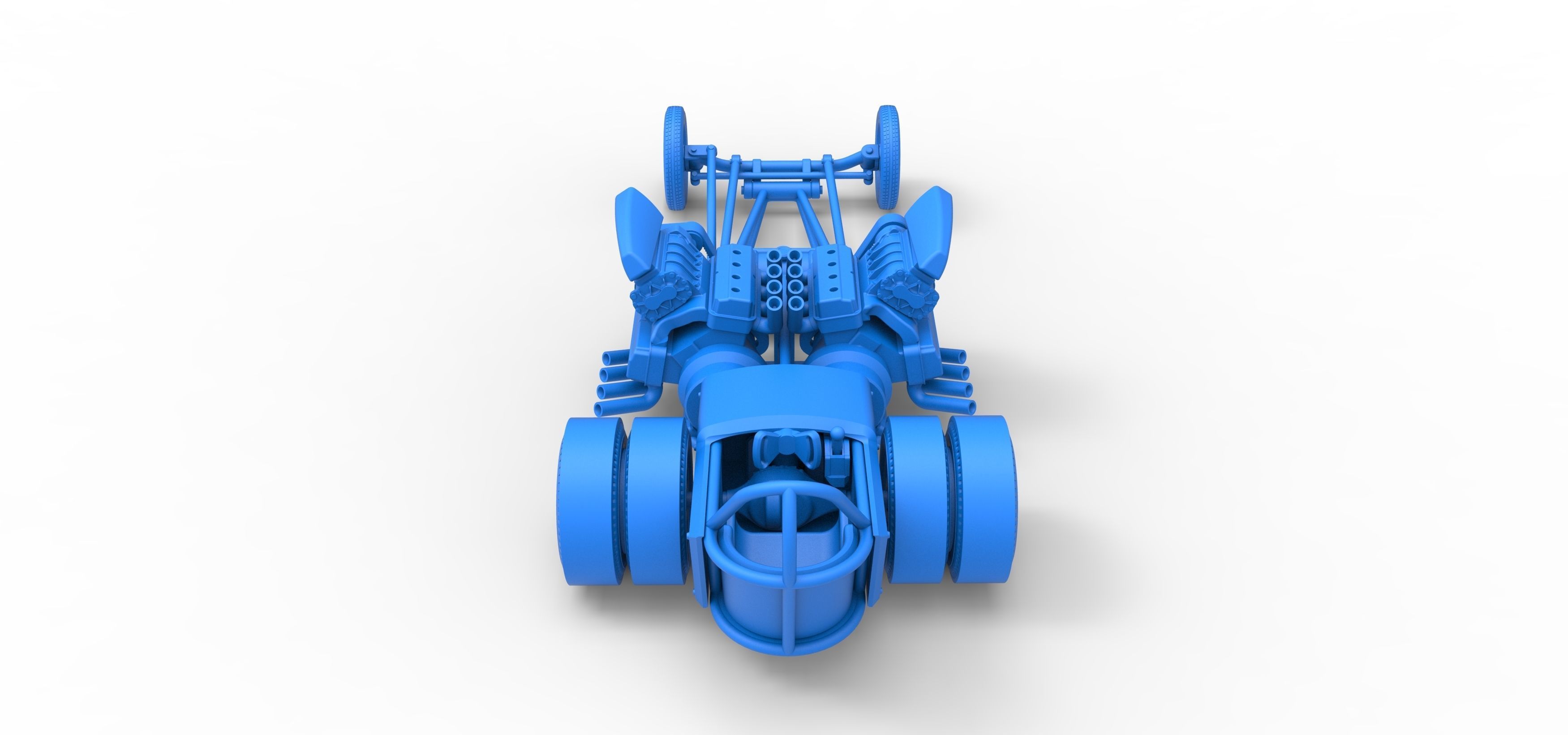 Front engine old school dragster with 2 V8 Scale 1 to 25 3D print model_27