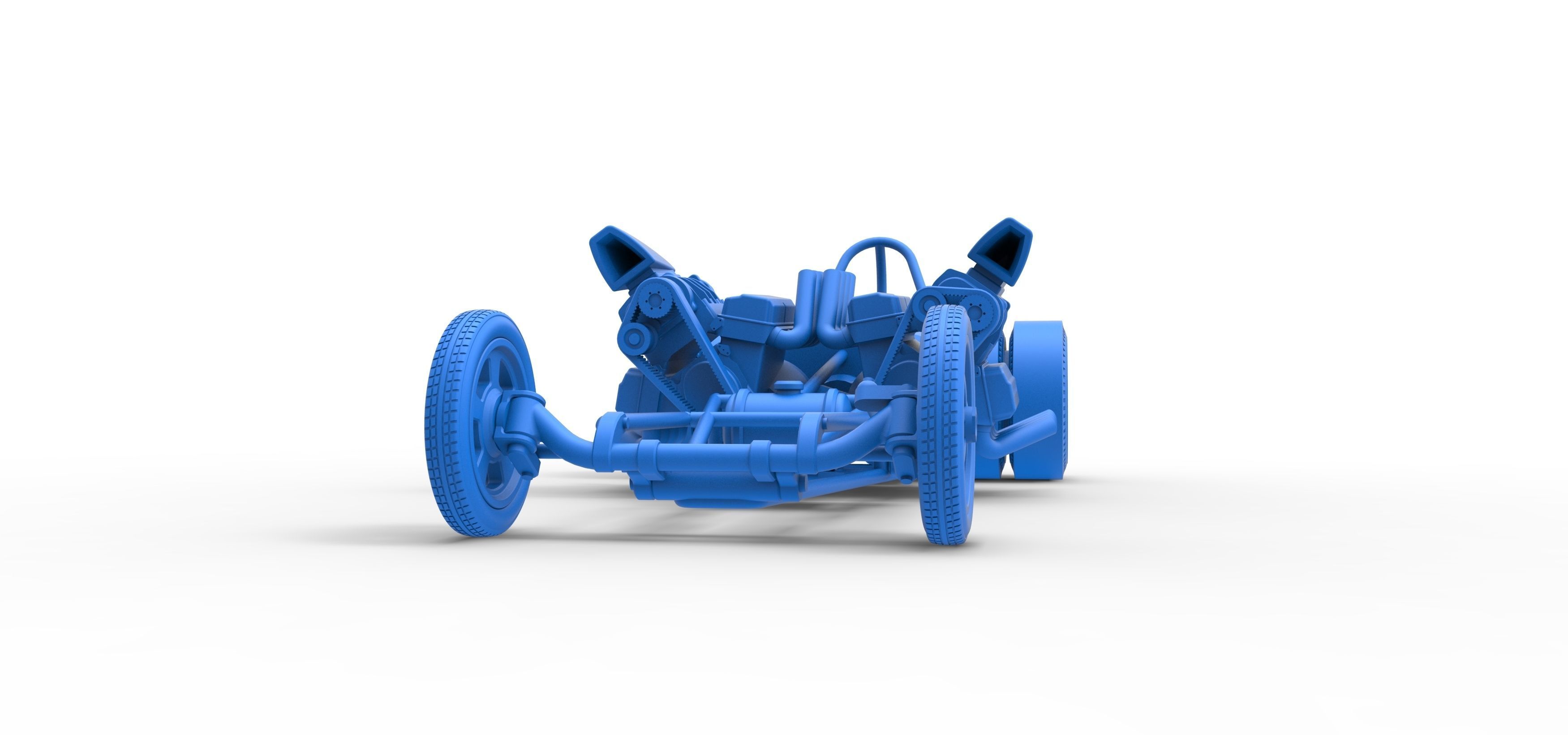Front engine old school dragster with 2 V8 Scale 1 to 25 3D print model_19