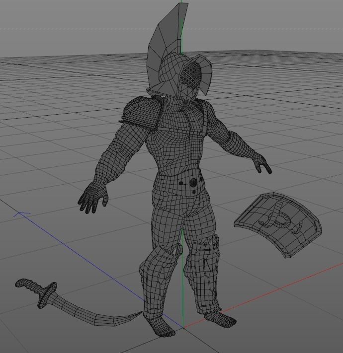 Gladiator Thraex Low-poly 3D model_5