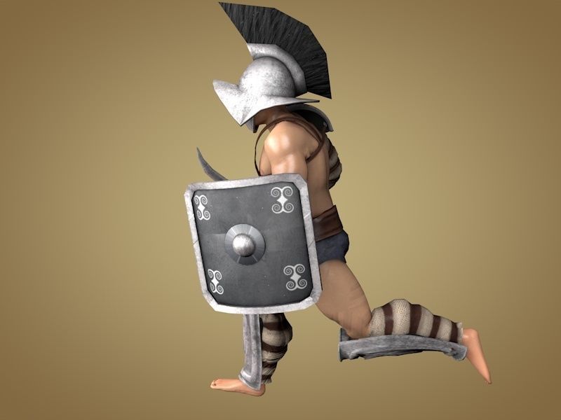 Gladiator Thraex Low-poly 3D model_4