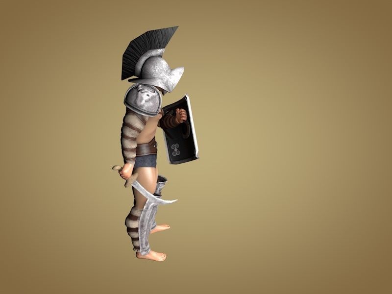 Gladiator Thraex Low-poly 3D model_3