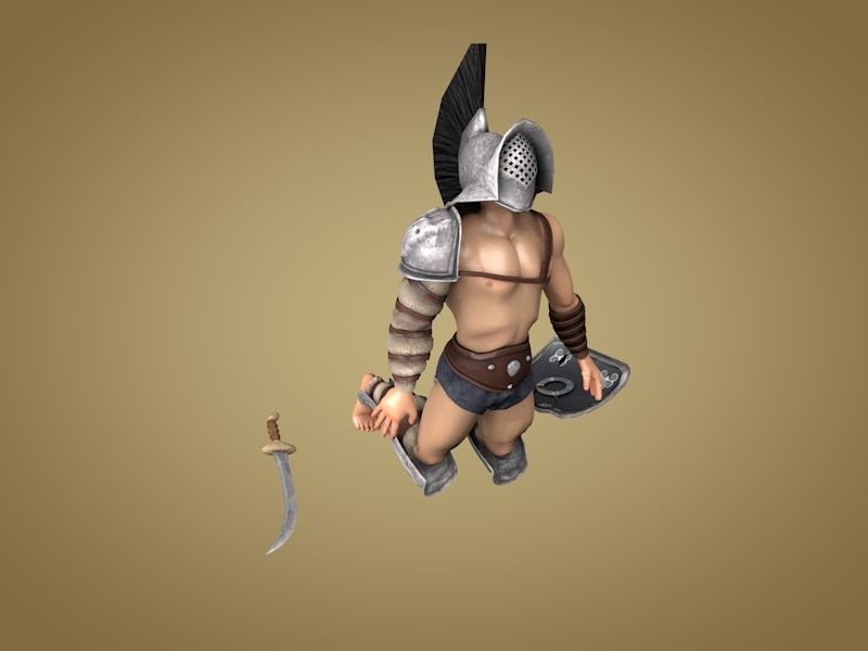 Gladiator Thraex Low-poly 3D model_2