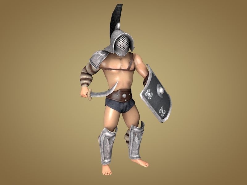 Gladiator Thraex Low-poly 3D model_1