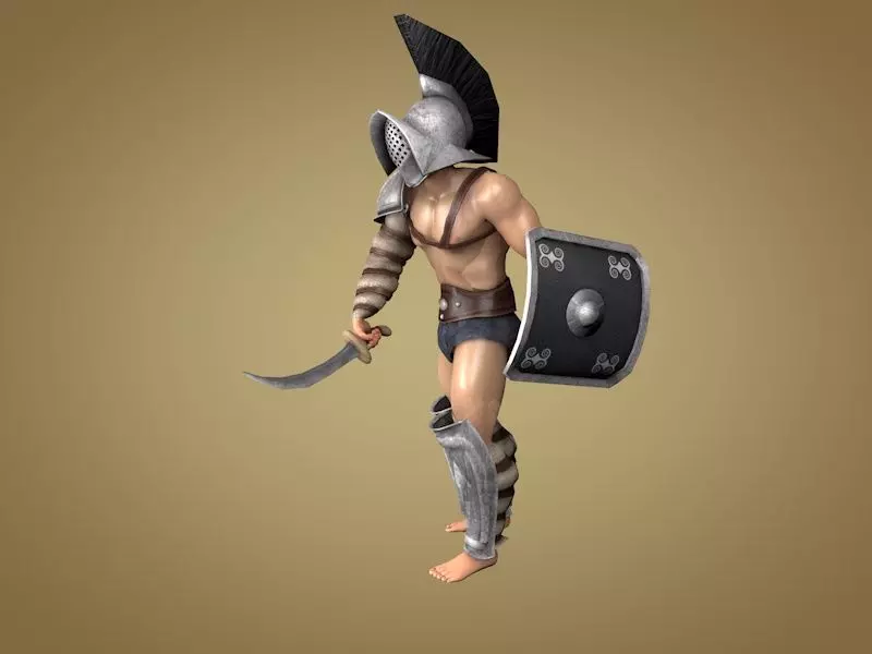 Gladiator Thraex Low-poly 3D model_0