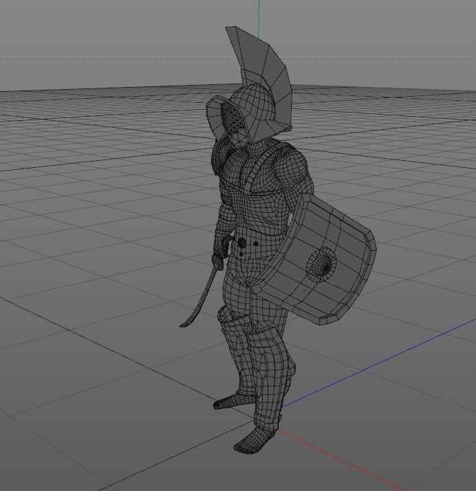 Gladiator Thraex Low-poly 3D model_6