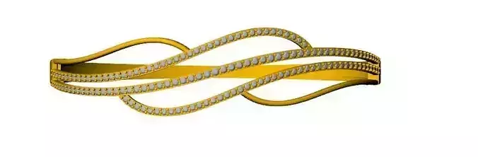 Bracelet gold ring with diamonds