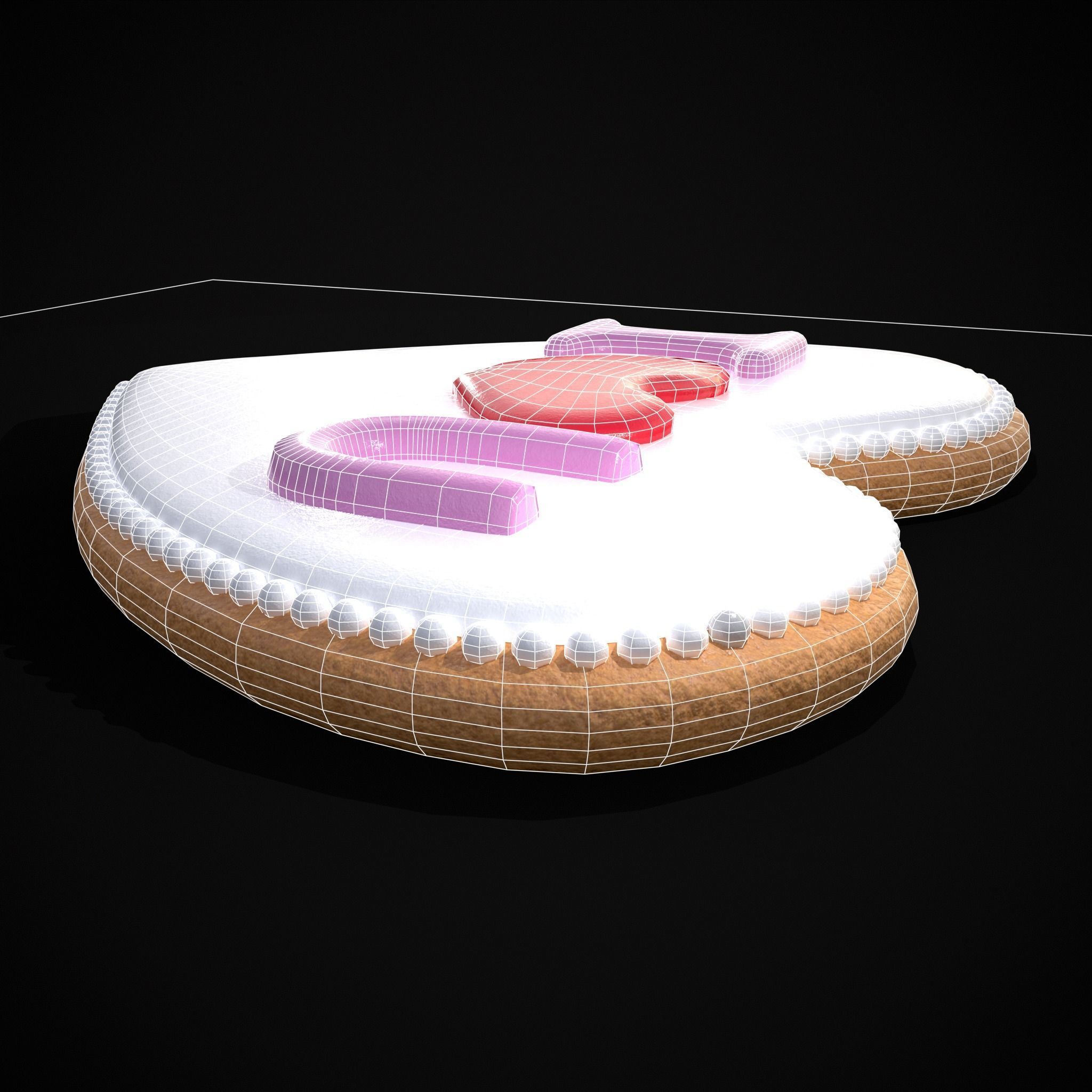 I Heart You Valentines Cookie Low-poly 3D model_18