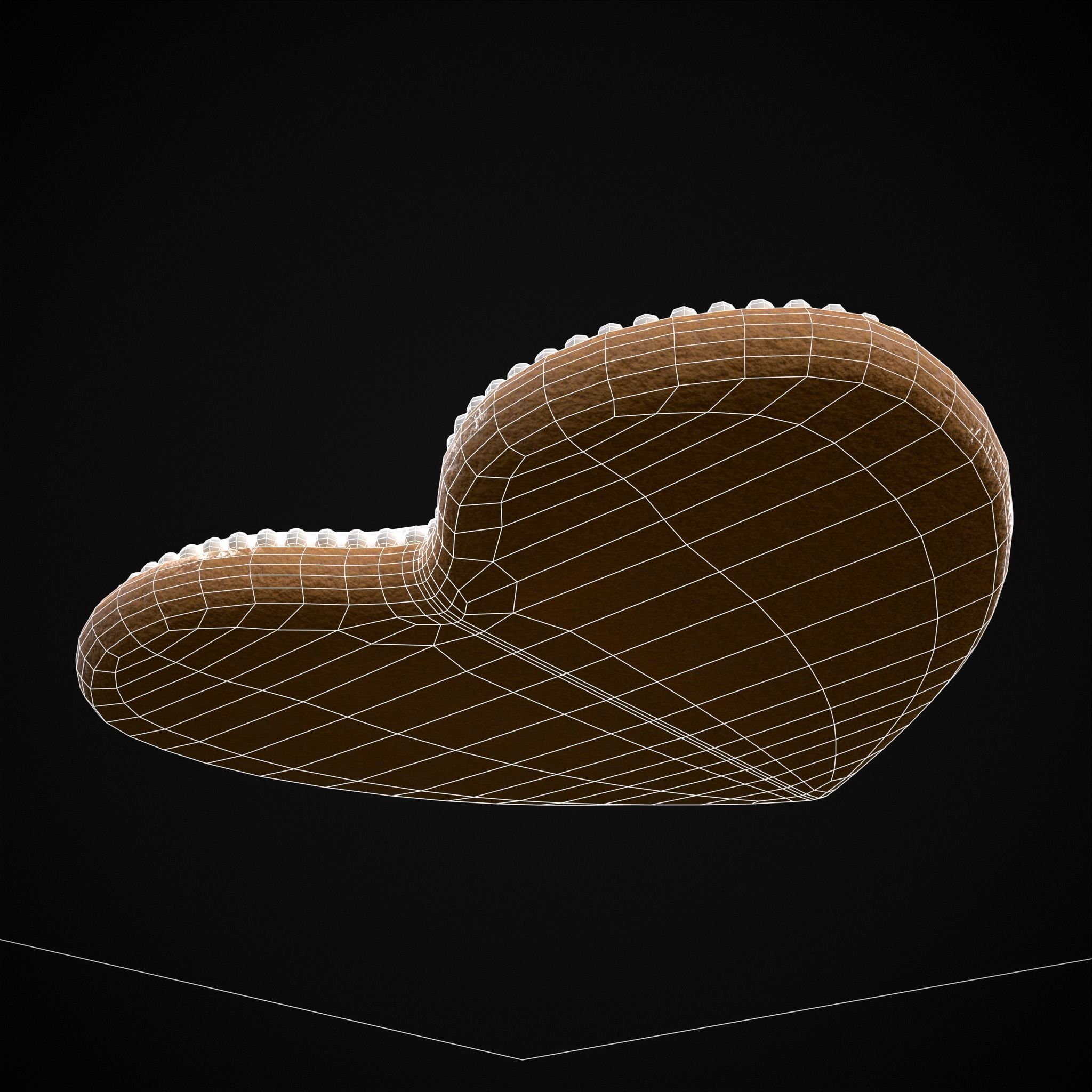 I Heart You Valentines Cookie Low-poly 3D model_8
