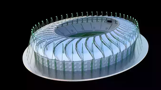 Port International Stadium -  Low-poly 3D model