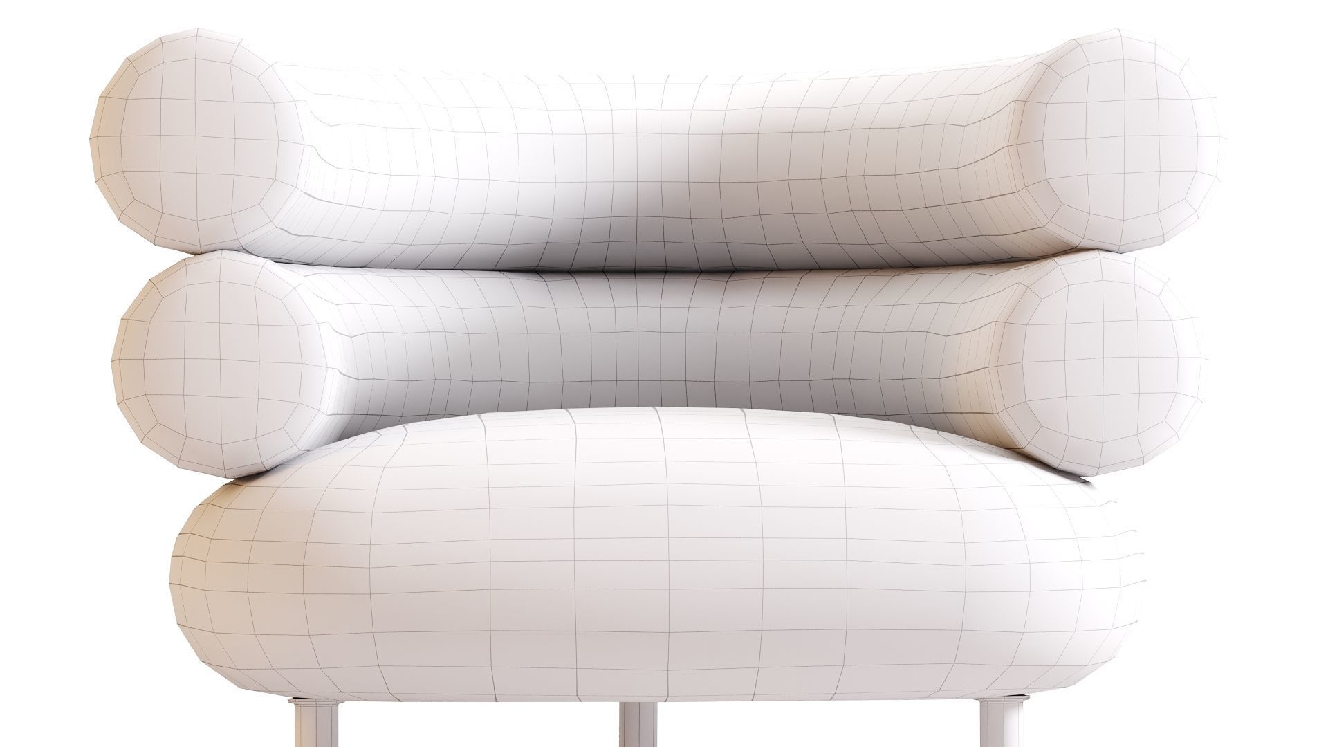 Low Poly Bibendum ClassiCon Armchair Low-poly 3D model_15