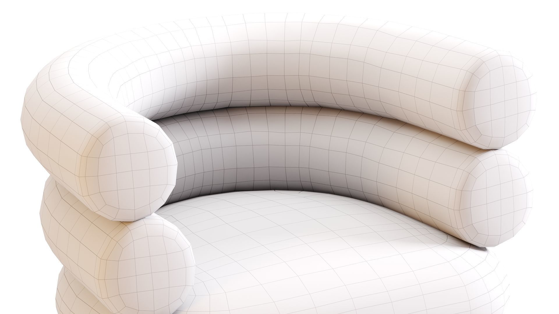 Low Poly Bibendum ClassiCon Armchair Low-poly 3D model_16