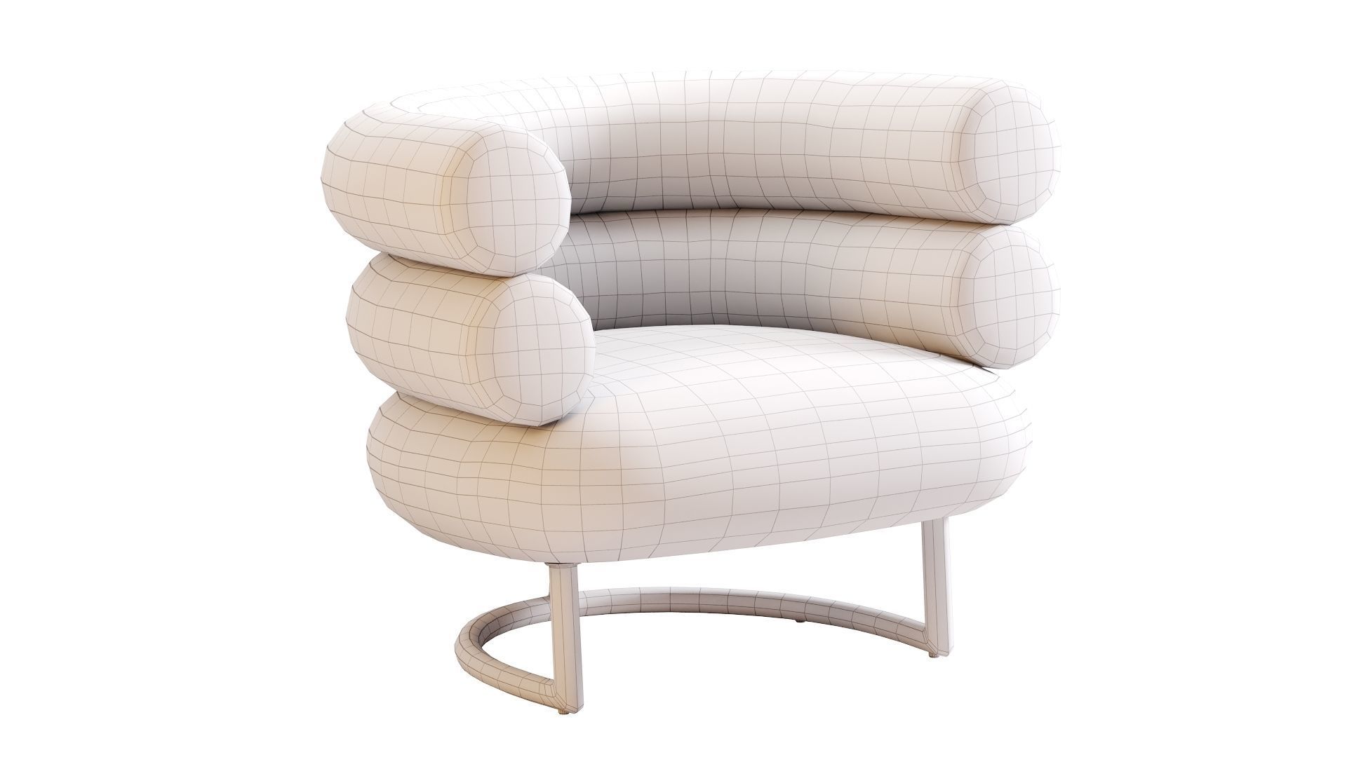 Low Poly Bibendum ClassiCon Armchair Low-poly 3D model_12