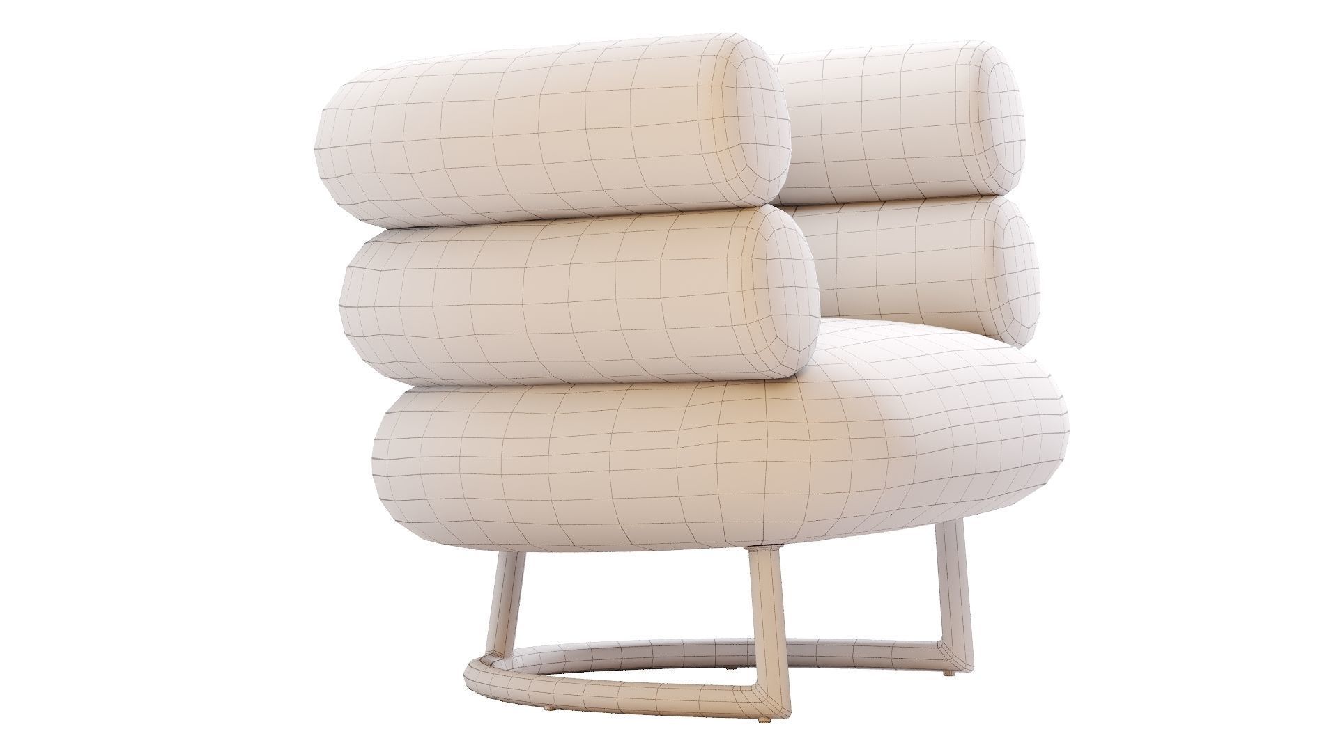 Low Poly Bibendum ClassiCon Armchair Low-poly 3D model_14