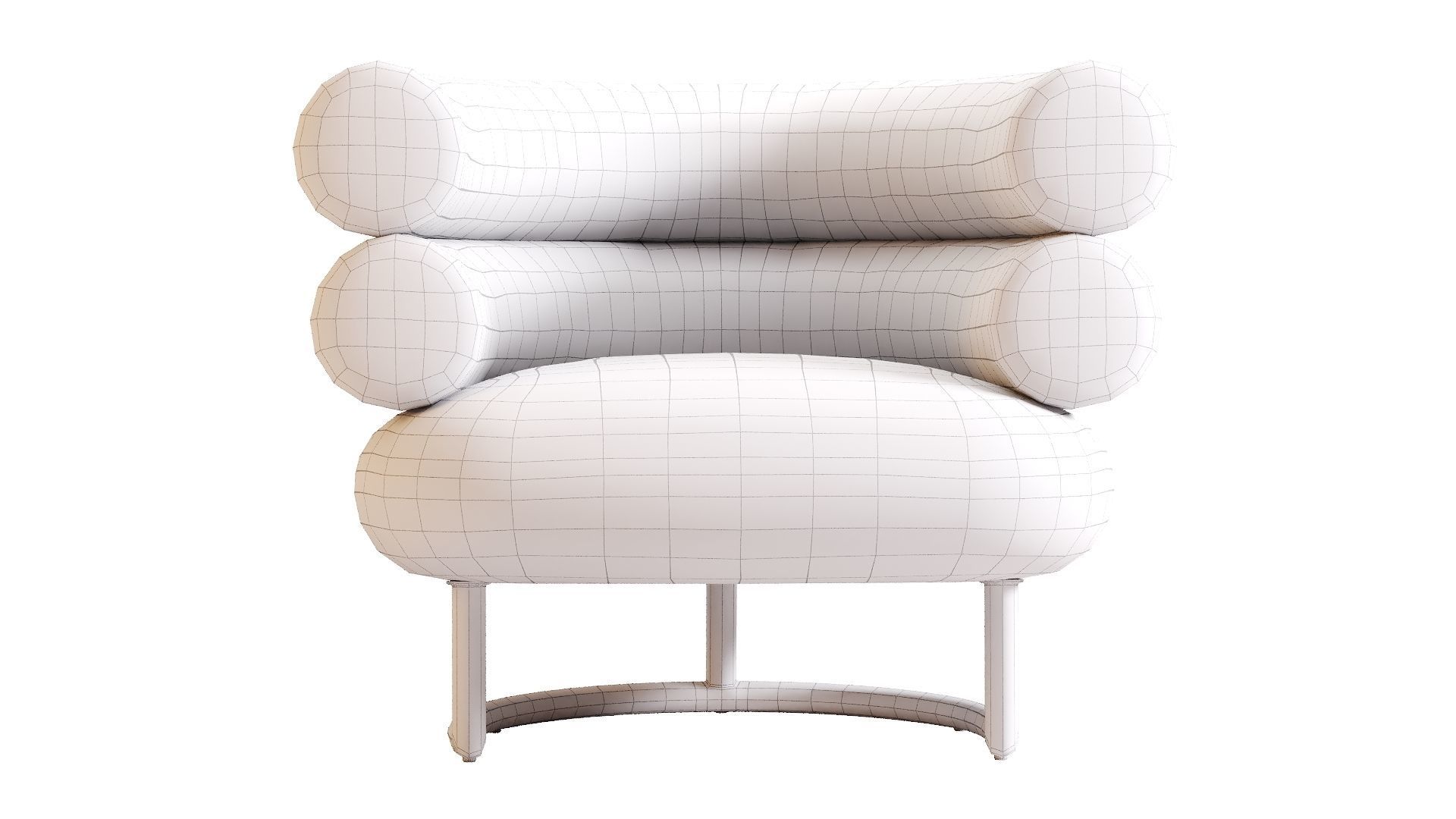 Low Poly Bibendum ClassiCon Armchair Low-poly 3D model_11