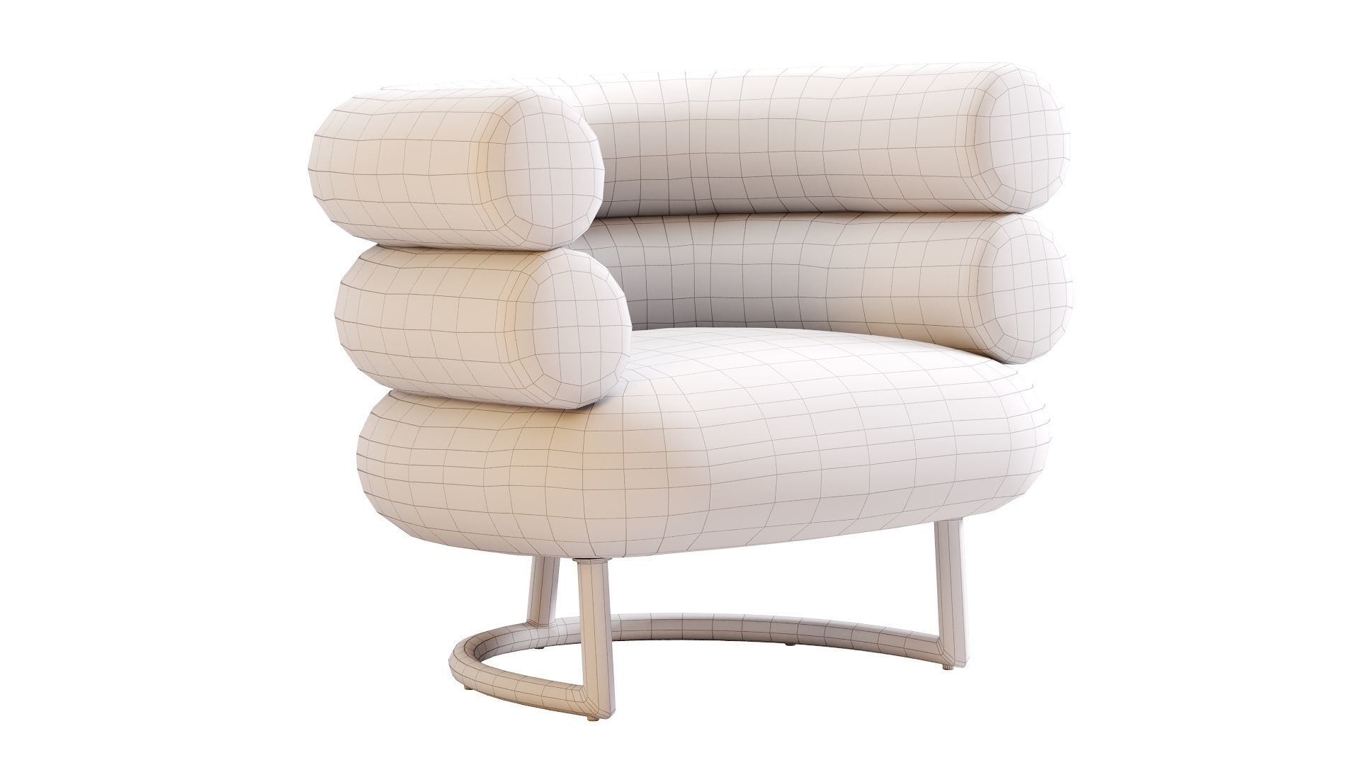 Low Poly Bibendum ClassiCon Armchair Low-poly 3D model_10