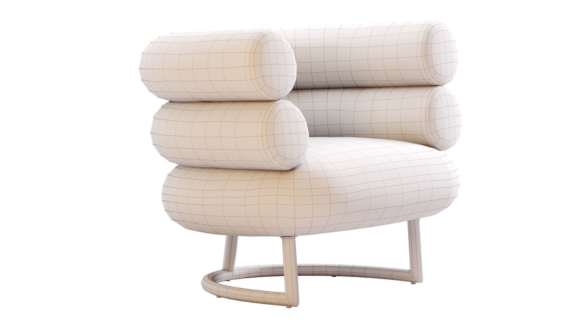 Low Poly Bibendum ClassiCon Armchair Low-poly 3D model_13