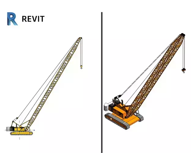 Crawler crane Revit Autodesk Family Component Construction Site 
