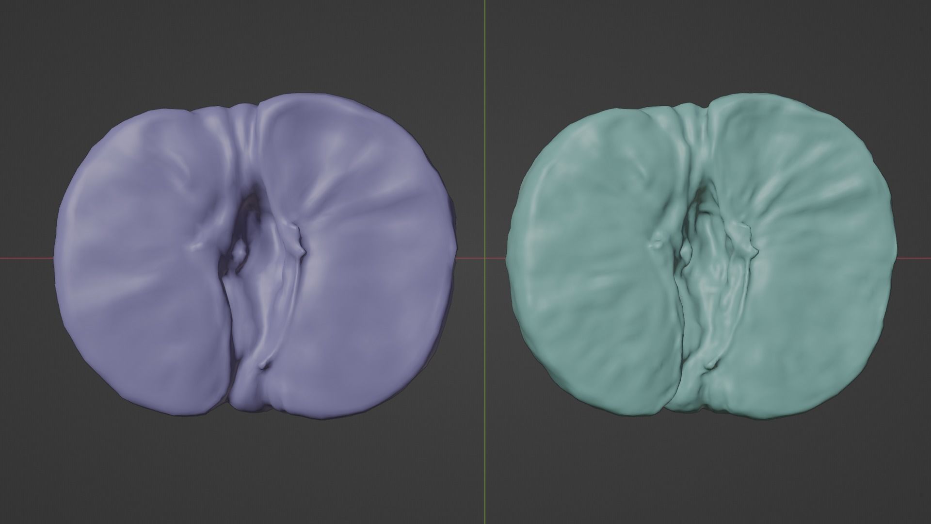 Orange without peel half with low and high poly Low-poly 3D model_13