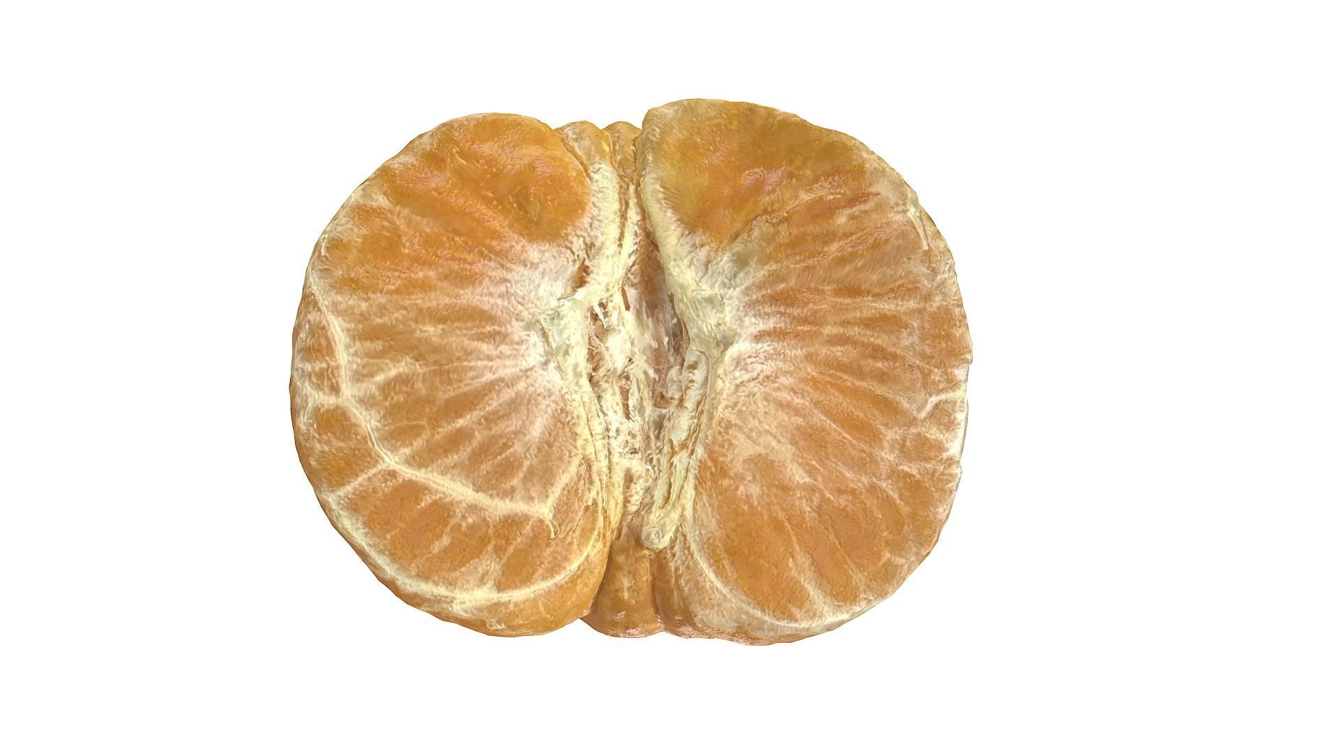 Orange without peel half with low and high poly Low-poly 3D model_2