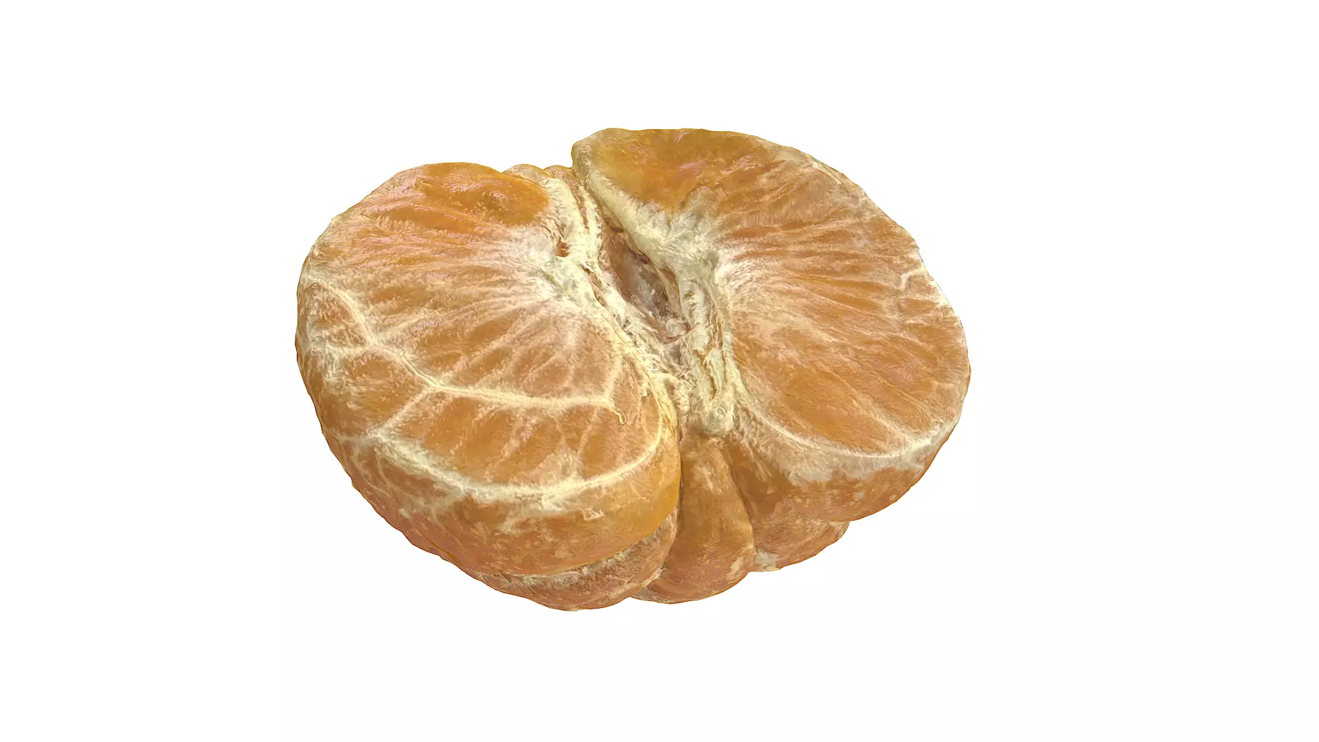 Orange without peel half with low and high poly Low-poly 3D model_0