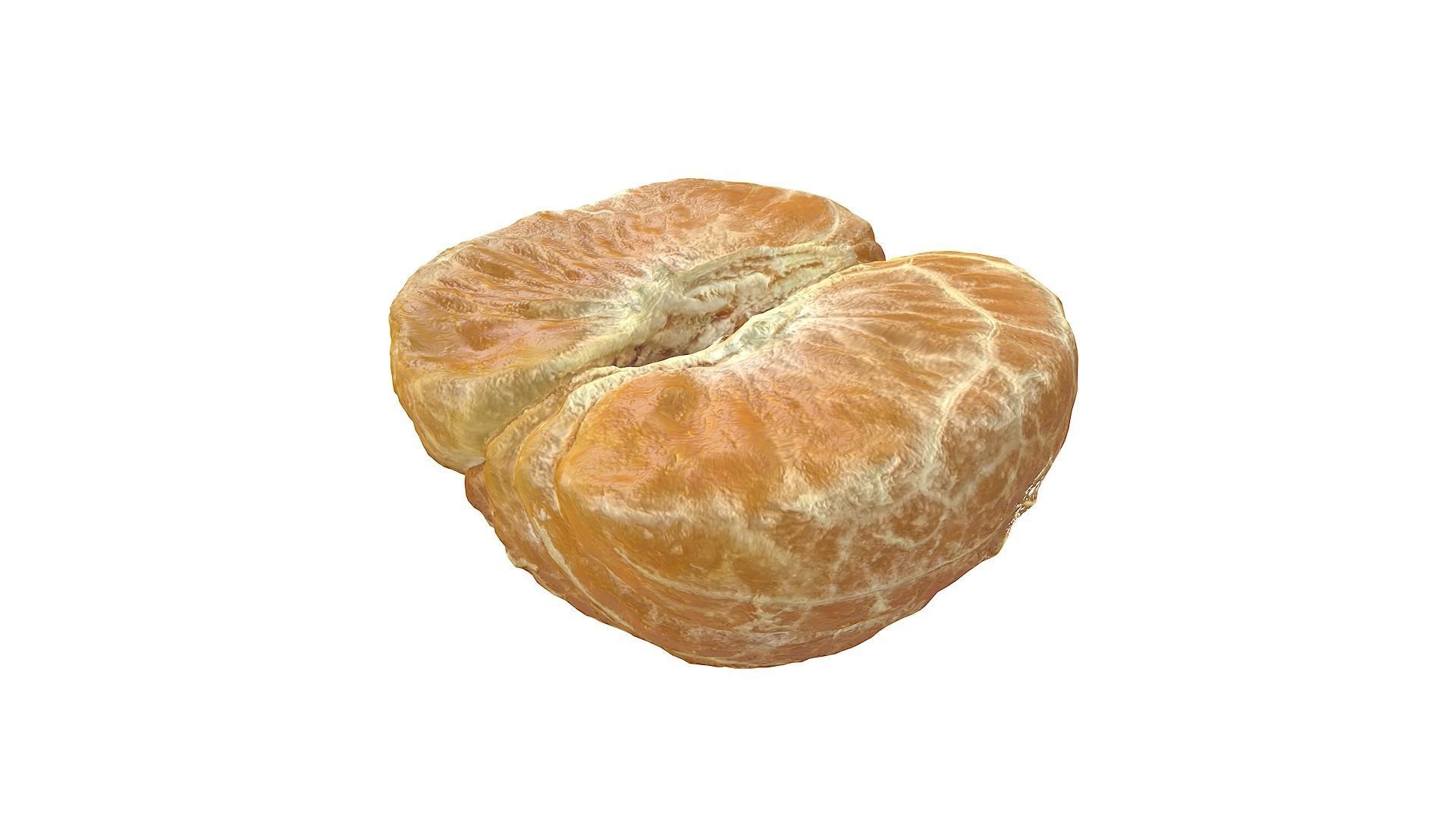 Orange without peel half with low and high poly Low-poly 3D model_6