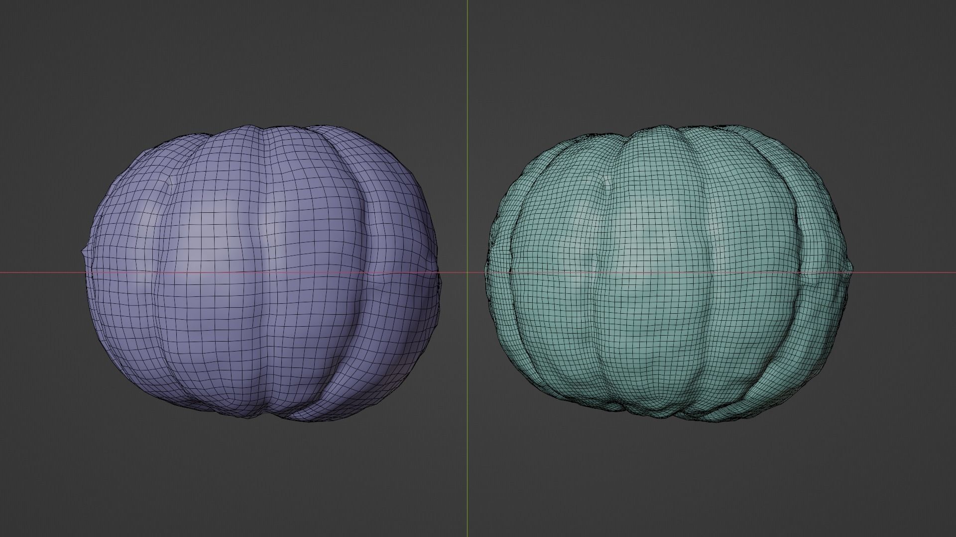 Orange without peel half with low and high poly Low-poly 3D model_16