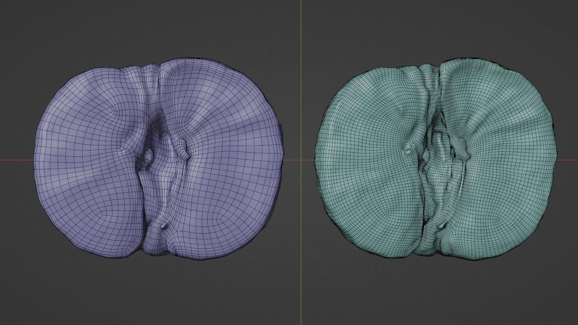 Orange without peel half with low and high poly Low-poly 3D model_14