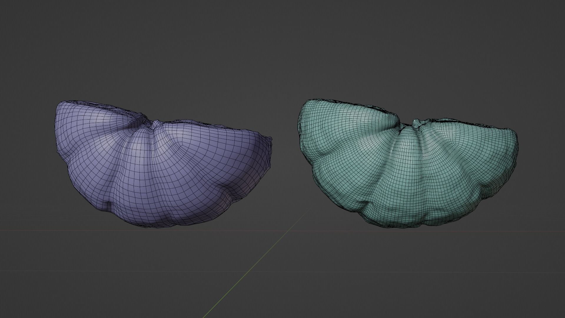 Orange without peel half with low and high poly Low-poly 3D model_15