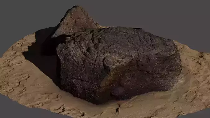 Rock17 rock in middle of sand