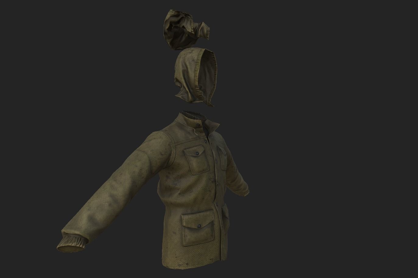 Jacket STALKER Low-poly 3D model_16