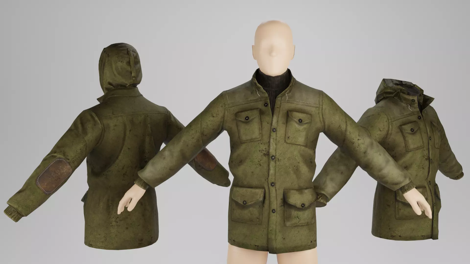 Jacket STALKER Low-poly 3D model_0