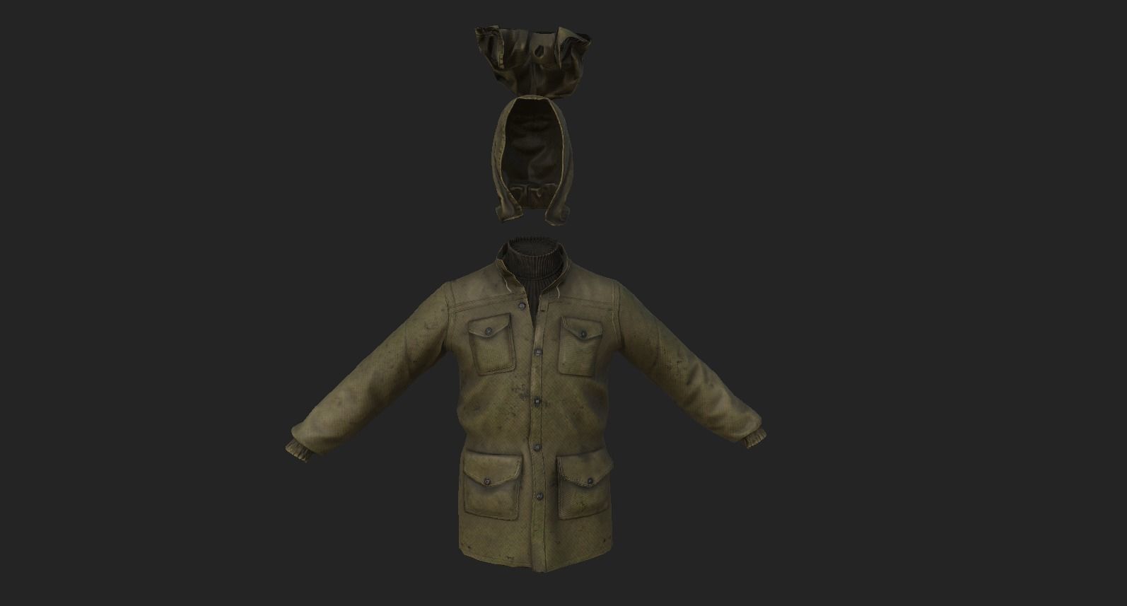 Jacket STALKER Low-poly 3D model_10