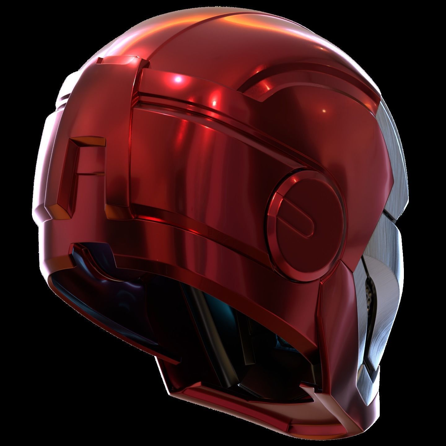 Iron man mk33 helmet with inner details and motorization 3D print model_5