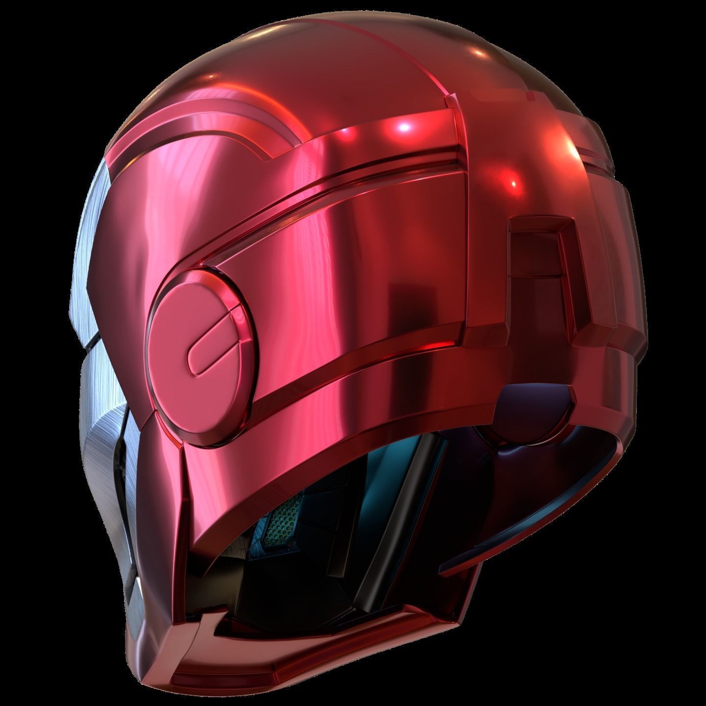 Iron man mk33 helmet with inner details and motorization 3D print model_8