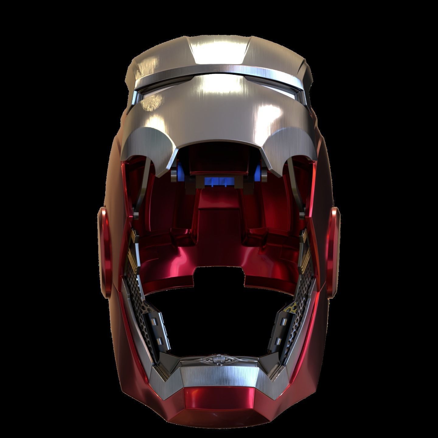 Iron man mk33 helmet with inner details and motorization 3D print model_1