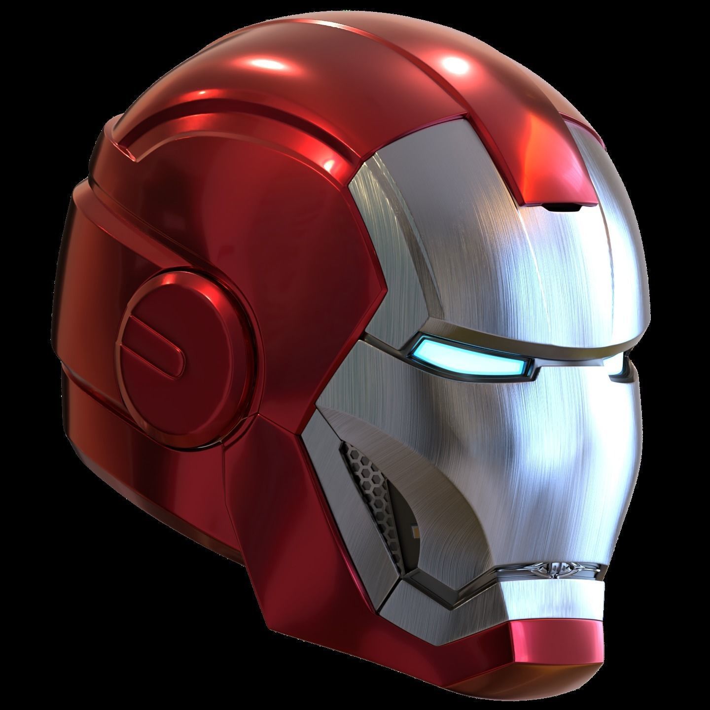 Iron man mk33 helmet with inner details and motorization 3D print model_3
