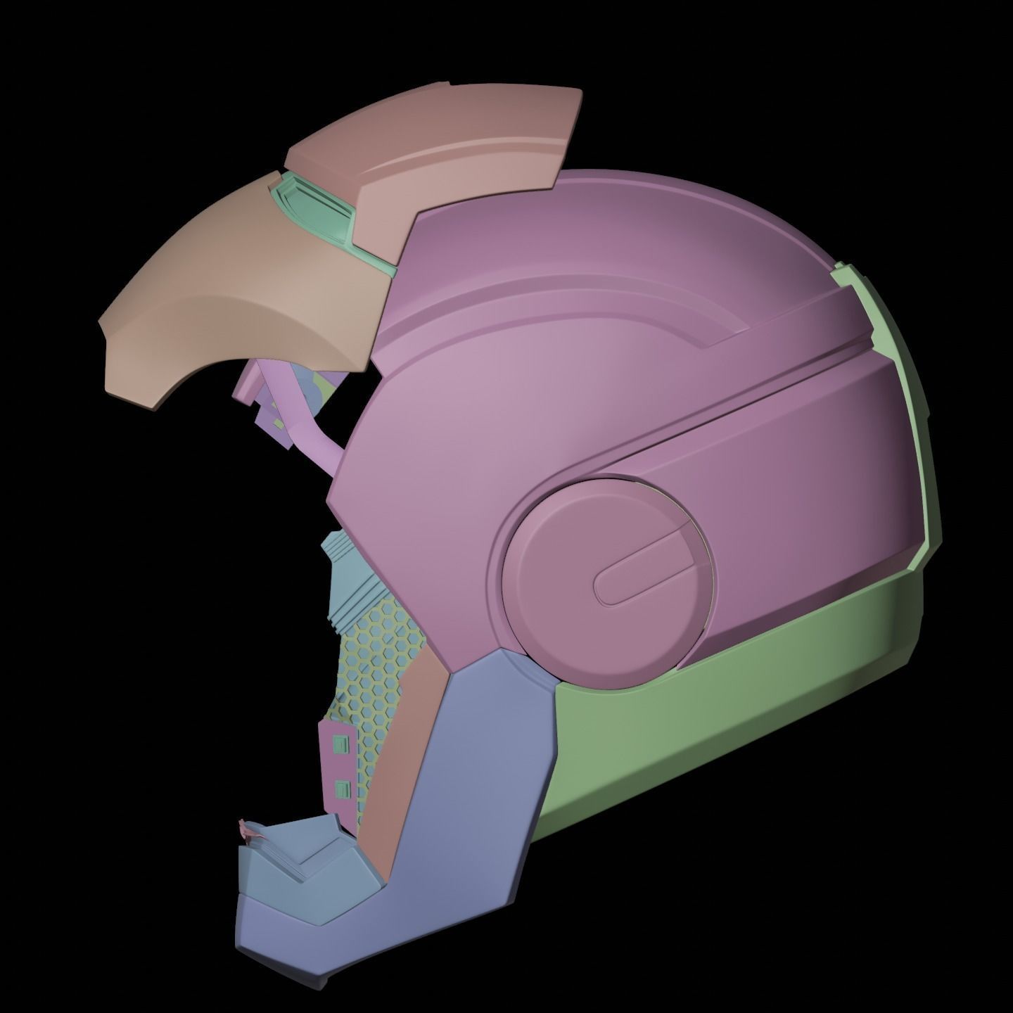 Iron man mk33 helmet with inner details and motorization 3D print model_20