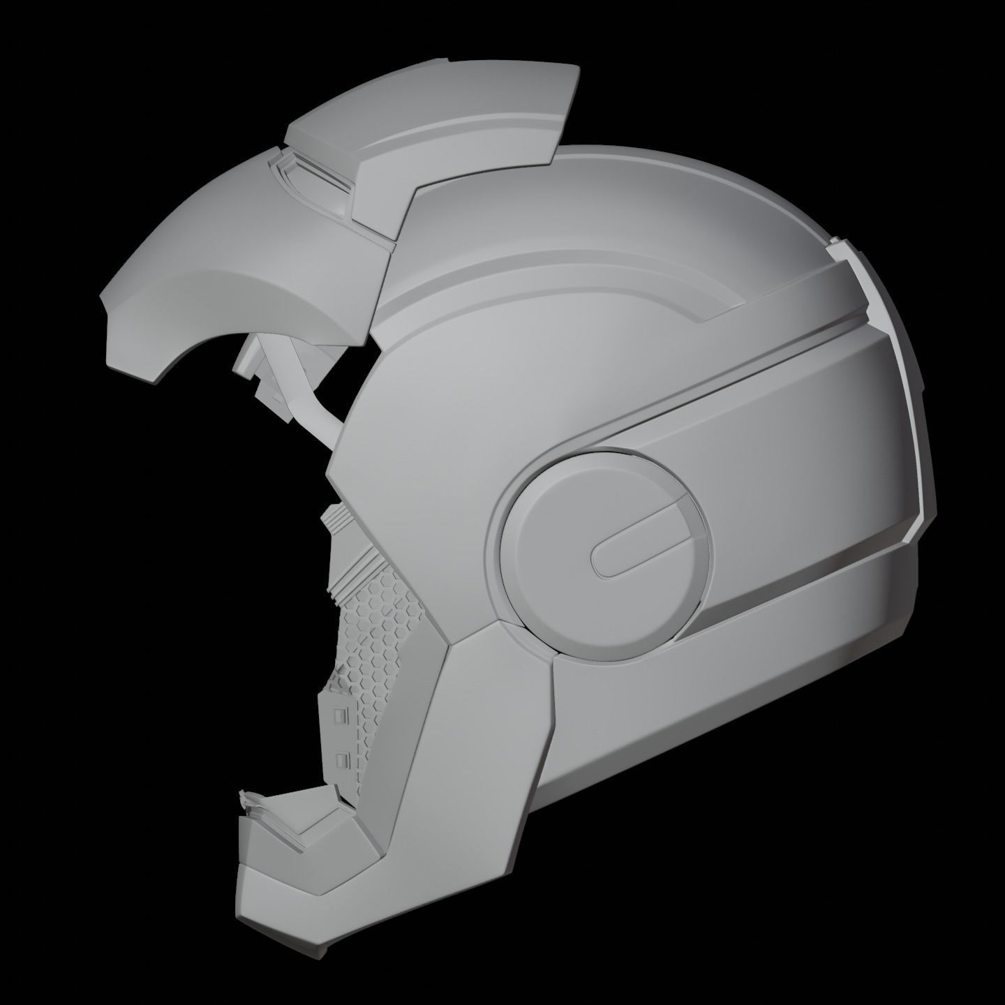 Iron man mk33 helmet with inner details and motorization 3D print model_24